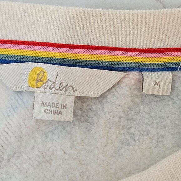 Boden Floral Crewneck Sweatshirt Medium Colorful Long Sleeve Casual Maximalism - Picture 6 of 10